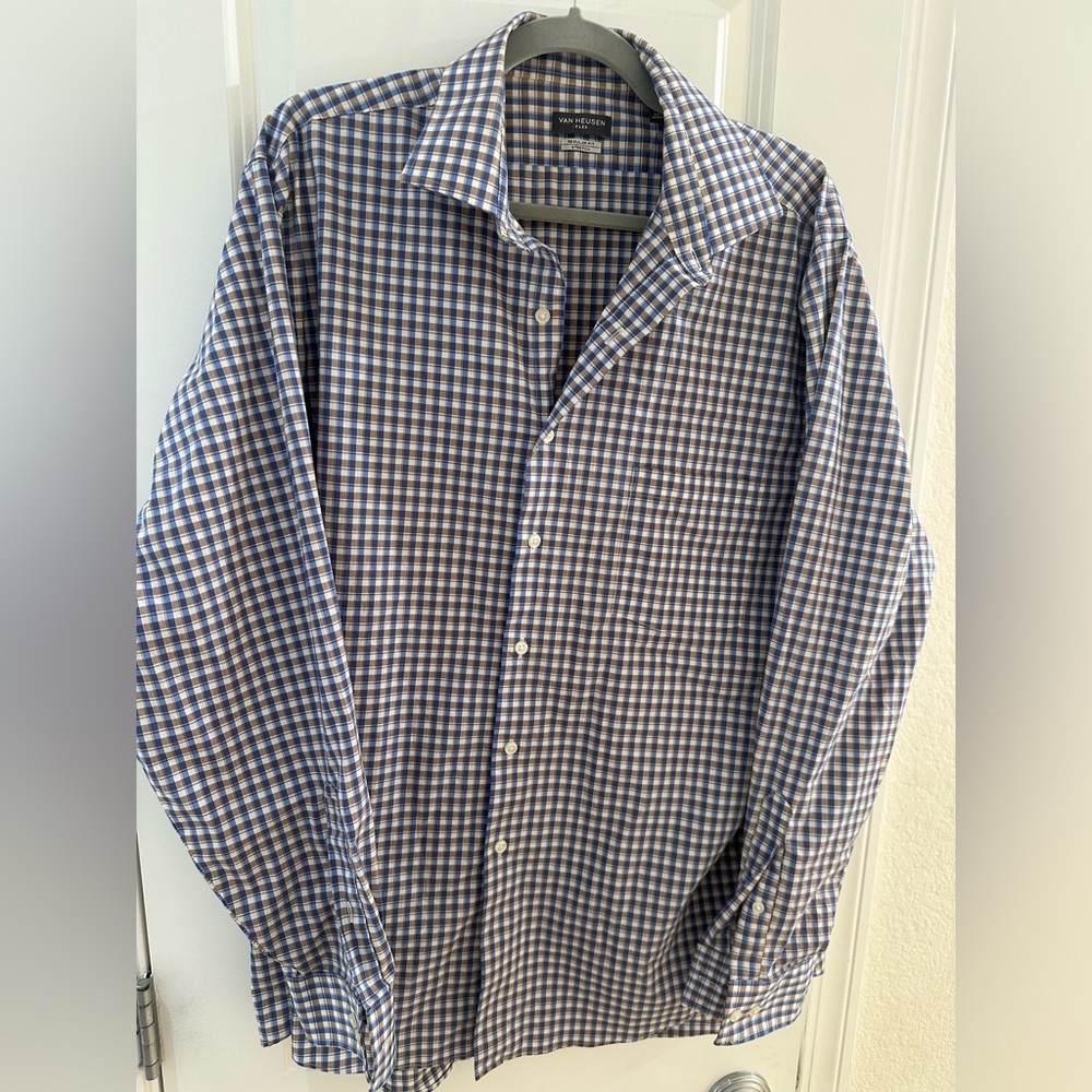 Van Heusen Flex mini-plaid dress shirt